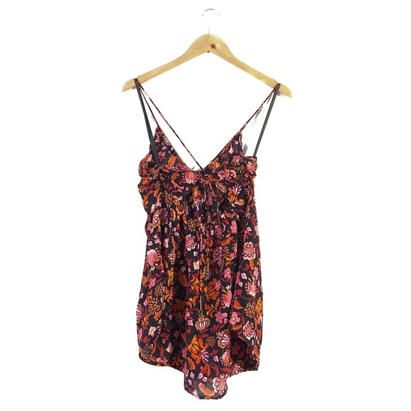 Free People Pixie Printed Floral Tunic Top Dark Combo S NWT - Picture 3 of 9